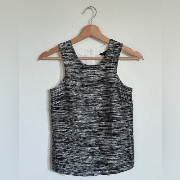Armani Exchange Textured Black and White Tank Top - Picture 1 of 6
